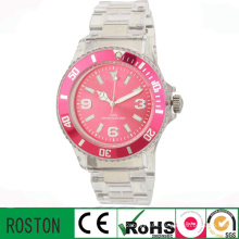 Customer Design Quartz Movement Plastic Transparent Watch